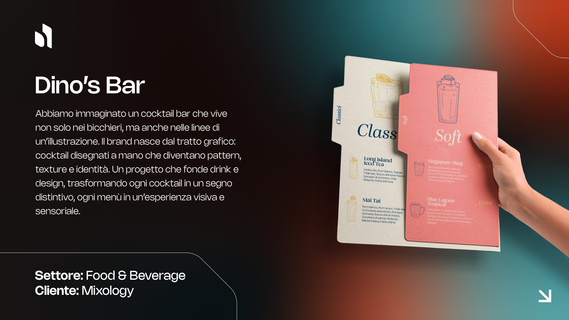 Dino's Bar — Brand Identity e Packaging per Mixology Food & Beverage