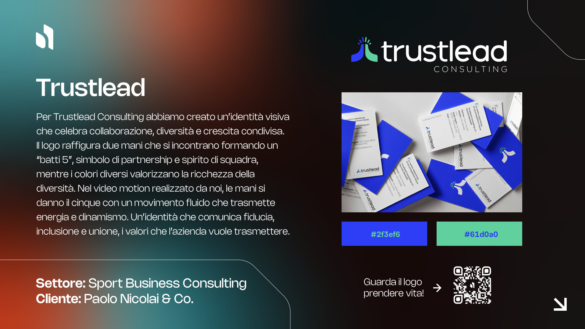 Trustlead — Brand Identity e Motion Design per Paolo Nicolai Sport Business